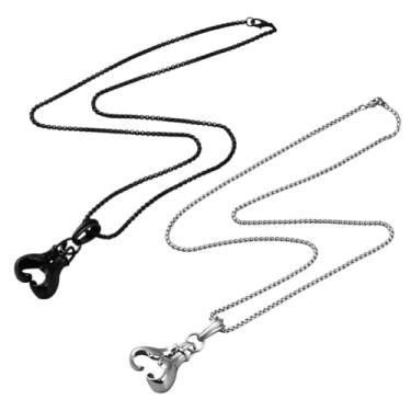 Imagem de HOBBIESAY Colar de luvas de boxe punk, colar com pingente de luva de boxe feminino, masculino, corrente de aço inoxidável, estilo punk, colares para homens, mulheres, joias esportivas, presente de 50