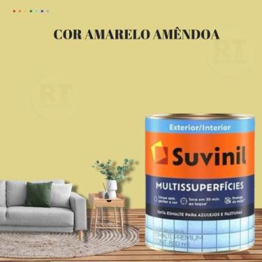 Imagem de Tinta Epoxi Cozinhas e Banheiros Cor Amarelo Multissuperfícies 800ml S
