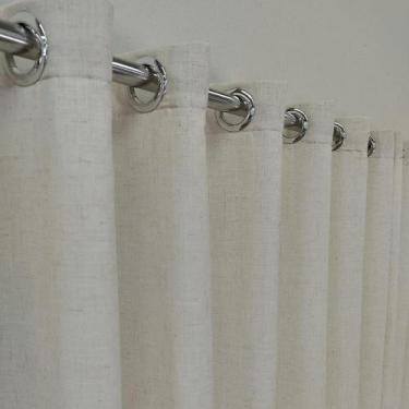 Imagem de Cortina Luxuosa Voil Gaze Linho Forro Sala Porta Janela 3,00x2,60 - Sa