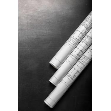 Imagem de Quadro Decorativo com Estampa Construction Planning Drawings Black 50 x 50 Papel 2 unidades