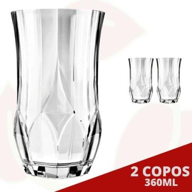 Imagem de 2 Copo Ópera Redondo Transparente 360ML Água Suco Drink Nadir - NADIR 