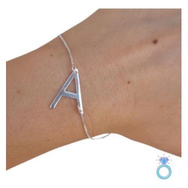 Imagem de Pulseira De Prata 925 Letra Personalizada Tendencia Garantia - Isa Ron