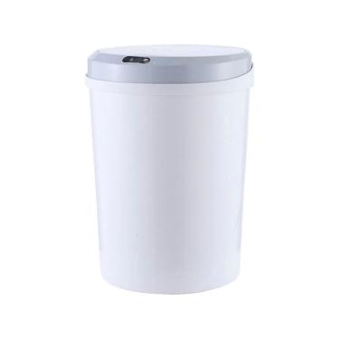 Imagem de Lixeira Inteligente Automática Redonda 12 Litros Com Sensor - Branca