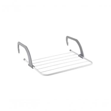 Imagem de Varal Portátil Dobrável De Porta, Janela E Sacada Com 5 Varetas Metálicas Super Resistente - Branco