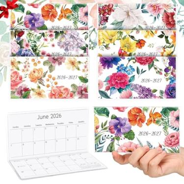 Imagem de ReliThick Calendário de bolso 2025-2026 com capa de PVC, agenda mensal de 9 x 15 cm, bolso pequeno, agenda de 2 páginas, agenda, agenda mensal para bolsa