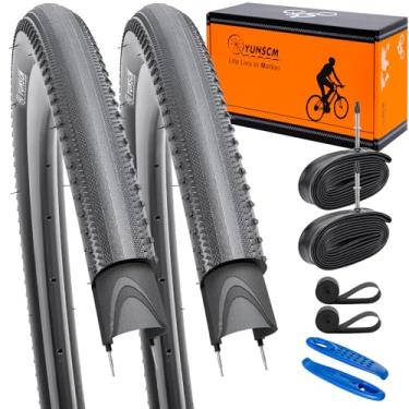 Imagem de Pneus de bicicleta de estrada premium leves 700x32C (28 x 1,25) ETRTO 32-622 60TPI Nylon proteção antiperfuração e tubos de bicicleta 700c válvula Presta compatível com pneus e tubos 700 x 30C/32C/34C