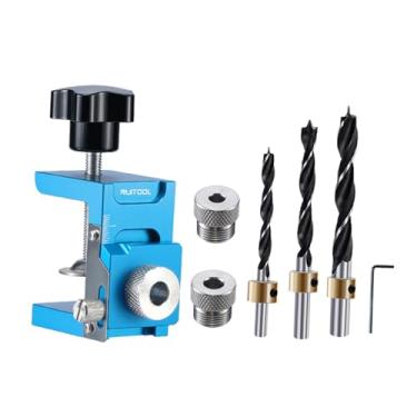 Imagem de Fenteer Kit de gabarito para furos de bolso, guia para marcenaria, fácil de usar, guia de perfuração de cavilha portátil, conjunto de gabarito para vaidades, Broca de 6 Mm 8 Mm