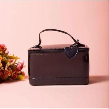 Imagem de Bolsa Feminina Manu Branca Estilo Beauty Case Elegante com Alça Coraçã