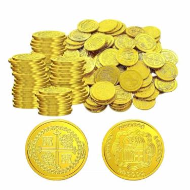 Imagem de Aebor 200 Peças De Moedas Ouro Pirata Plástico, Tesouro Falso Para O Dia São Patrício, Presentes Recompensa Crianças, Jogos Tabuleiro, Decorações Festa E Cosplay (200 Peças)