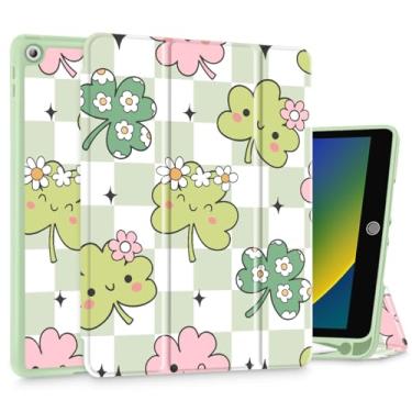 Imagem de Mektron Capa impressa projetada para iPad de 10,2 polegadas 9ª geração (2021)/8ª geração (2020)/7ª geração (2019) com suporte para lápis, capa protetora fina com parte traseira de TPU macio para iPad