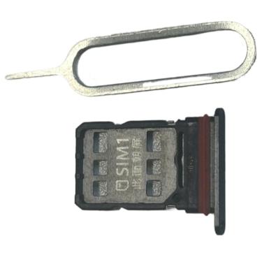 Imagem de zhxchzhi Suporte de bandeja de cartão SIM duplo OEM + pino compatível com ZTE Nubia Neo 2 5G peças pretas