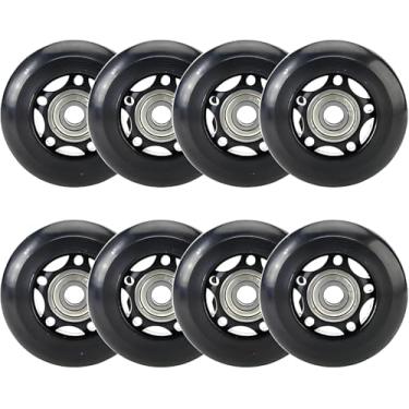Imagem de Pacote Com 8 Rodas De Patins Inline Indoor & Outdoor Roller Skate Wheels 64mm 80mm 85a Roller Hockey Wheels Com Rolamentos Para Patins De Linha Única, 64mm