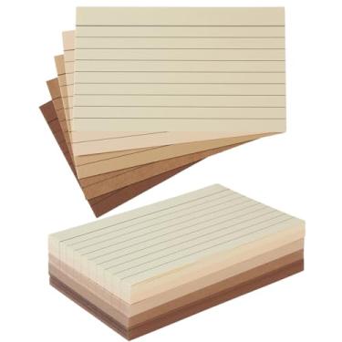 Imagem de Topeen 100 folhas, cartões pautados coloridos 3 x 5, cartões de índice, cartões pesados de 250 GSM, 5 marrons