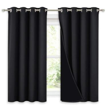 Imagem de Cortinas Blackout NICETOWN Truly 2 Layers 54x137cm (pretas)