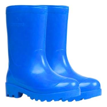 Imagem de Bota Galocha Infantil Pvc Chuva Impermeavel Azul EPI Criança Galochinha Borracha Leve Kids Confortável - Innpro Tamanho 32/33