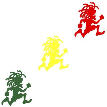 Imagem de 3 Adesivo Bonequinho Reggae Surfista 45 cm x 15 cm - Jhow Adesivos