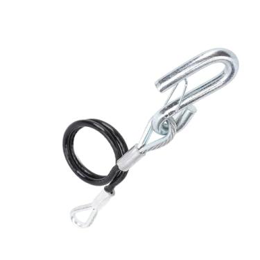 Imagem de Crumye Cabo de reboque de segurança de reboque de 114 polegadas avaliado para 3,4 kg com um gancho de segurança de encaixe de 17/81 cm, corda de reboque autoenrolada, cabo de aço galvanizado revestido