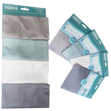 Imagem de Kit com 4 Panos De Limpeza Para Vidros 30x40cm Microfibra Tira Manchas sem Fiapos Limpa Telas Óculos Box Taças e Janelas