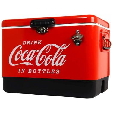 Imagem de Cooler Térmico Portátil 50 Litros com Alça e Abridor, Coca Cola, Vermelho