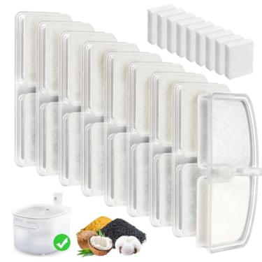 Imagem de Pacote com 9 filtros de substituição e 9 pacotes de substituição de esponjas de pré-filtro para fonte de água PUPERCI sem fio para gatos 2,6L filtro PUPERCI de fonte de gato recarregável