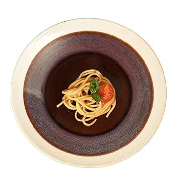 Imagem de Lata de lixo Prato de jantar vintage de cerâmica, prato de jantar para restaurante, prato de salada, prato plano circular, prato de jantar grande