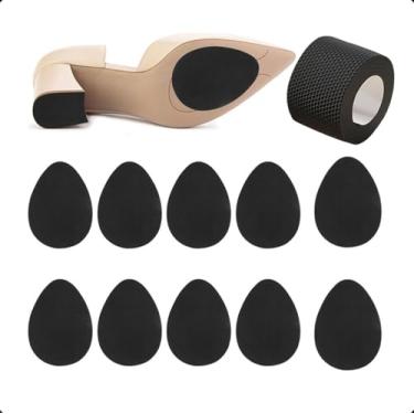 Imagem de Punhos de sapato na parte inferior dos sapatos, 10 unidades de almofadas adesivas para sola de sapato com 1 rolo de 100 x 10 cm, fita de proteção de sola de sapato, antiderrapante para sapatos, móveis