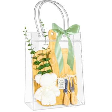 Imagem de 1 conjunto de prêmios de jogo de chá de bebê para vencedores de jogos adultos, mini tabuleiros de charcutaria de bambu com toalha de garfo de colher e sacos de presente, presentes de prêmios de chá de