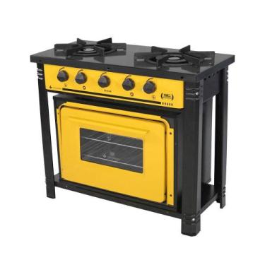 Imagem de Fogão Industrial com Forno 2 Bocas Duplas Bravo BR2BF Amarelo - Venânc