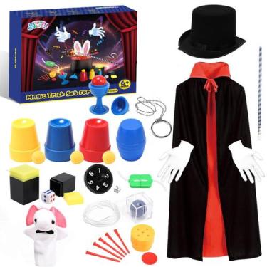 Imagem de Kit mágico Skirfy Magic Tricks com fantasia de mágico e varinha para c