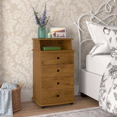 Imagem de Mesa de Cabeceira 4 gavetas LUXO FREIJO