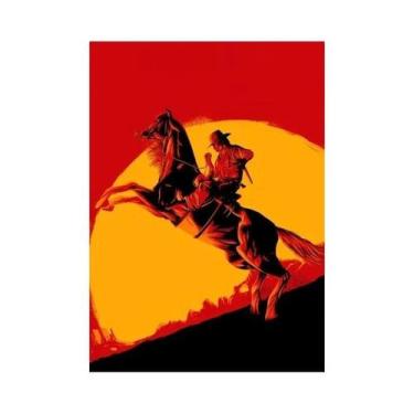 Imagem de Pôster De Red Dead Redemption 2 Em Tela, Pintura Retrô Estética, Jogo 