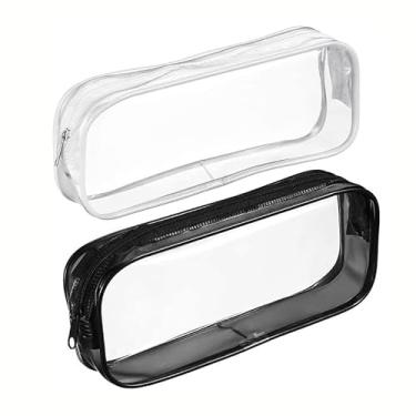 Imagem de Conjunto de bolsa de maquiagem feminina para viagem – Organizador de cosméticos transparente portátil com zíper, multiuso para produtos de higiene pessoal, cuidados com a pele, escritório ou uso