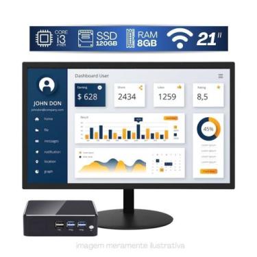 Imagem de Mini pc TOB i3-4012y com 8gb ram com 120gb ssd Wi-fi e Monitor 21.5 - 