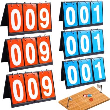 Imagem de APORO 3 Digitals Scoreboard Score Keeper Flipper (6 peças) para basquete, futebol, vôlei, tênis, esportes