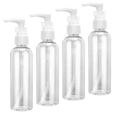Imagem de Frascos de bomba Airless de 4 peças de 100 ml, dispensadores cosméticos transparentes para loção e creme