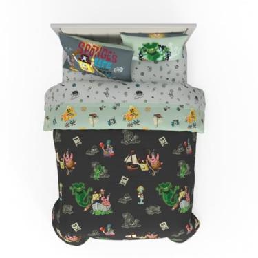 Imagem de O filme Bob Esponja: Jogo de cama completo The Search for Squarepants – Conjunto de edredom e lençol reversível de microfibra super macia para crianças – Roblox Reward incluído (produto oficialmente