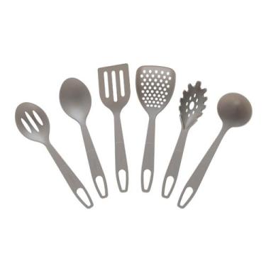Imagem de Conjunto 6 Peças Cor Fendi Utensílio Colher Cozinha Nylon - Moara