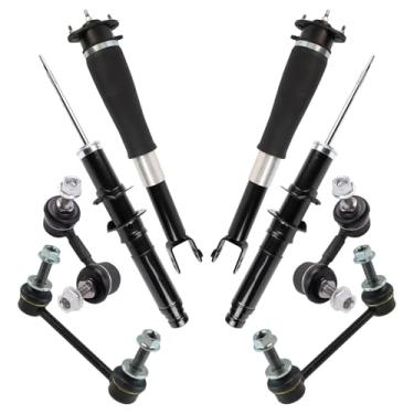 Imagem de TRQ Kit de suspensão dianteira e traseira, conjunto de amortecedor pneumático, barra oscilante, estabilizador, link compatível com Cadillac SRX 2004-2009