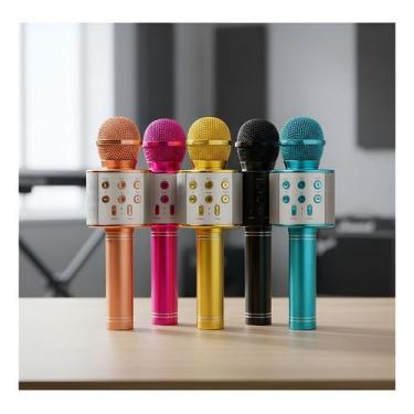 Imagem de Microfone Bluetooth Sem Fio Portátil Para Karaokê Youtuber Sortido - H