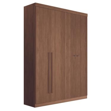 Imagem de Guarda Roupa Casal Ripado 4 Portas Elvas Jatobá