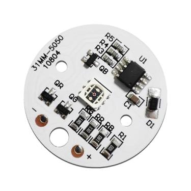 Imagem de LEDGUHON 1 peça de chip de LED RGB com mudança de cor arco-íris - Módulo SMD COB ultra brilhante de controle de interruptor de alta potência com dissipador de calor circular de alumínio PCB (5 V 120
