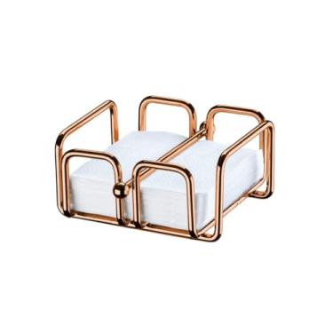 Imagem de Porta Papel Toalha Banheiro, Porta Guardanapos de Papel Pequeno com Peso Mesa Café, 14×6.5cm(ROSE GOLD)