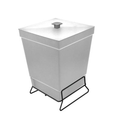 Imagem de Lixeira Para Banheiro De Plástico Com Suporte Apoio Black - Stolf Branco