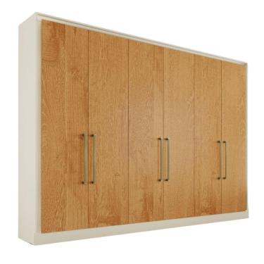 Imagem de Guarda Roupa Argos 6 Portas 100% Mdf Móveis Mademarcs Off White-peroba