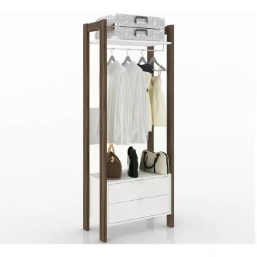 Imagem de Guarda Roupa Modulado Closet Az1011 Branco Nogal Branco Noga
