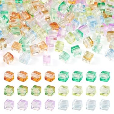 Imagem de Spritewelry 66 peças de contas de vidro de 6,5 mm facetadas contas bicone de cristal espaçador solto contas de tinta de cozimento para fazer joias colar brincos