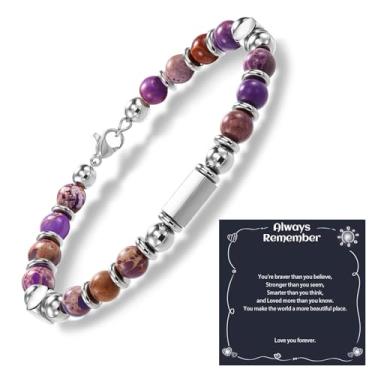 Imagem de Alissl Pulseira de amizade para mulheres, presentes de irmã da amizade, pulseiras de pedra natural com contas para meninas adolescentes, presentes de confirmação de aniversário para mulheres e meninas
