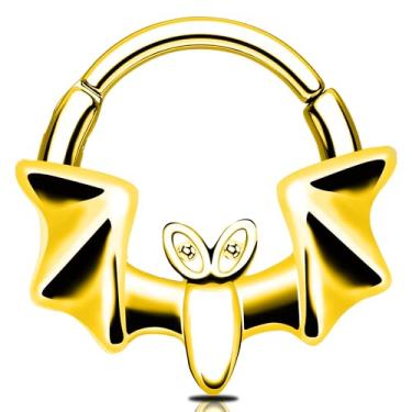 Imagem de CHARMONLINE Anel de segmento de morcego aranha 16G gótico Halloween argola de nariz 316L aço inoxidável Daith brincos argola articulada clicker hélice orelha piercing tragus concha piercing joia, 10