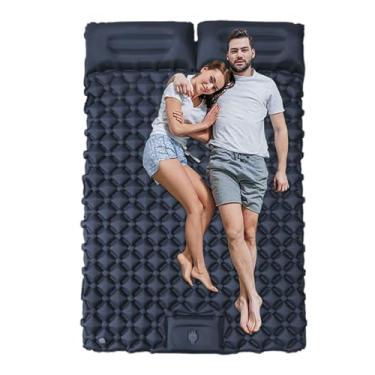 Imagem de Almofada de dormir para acampamento, tapete de dormir inflável com travesseiro - Equipamento portátil de mochila para barraca ao ar livre, trekking, caminhadas, viagens