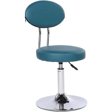 Imagem de Cadeira de jantar moderna para sala de maquiagem, banco de beleza com encosto, cadeira de elevação de rolo de altura ajustável pequeno apartamento restaurante cozinha balcão cadeira de jantar (cor: A